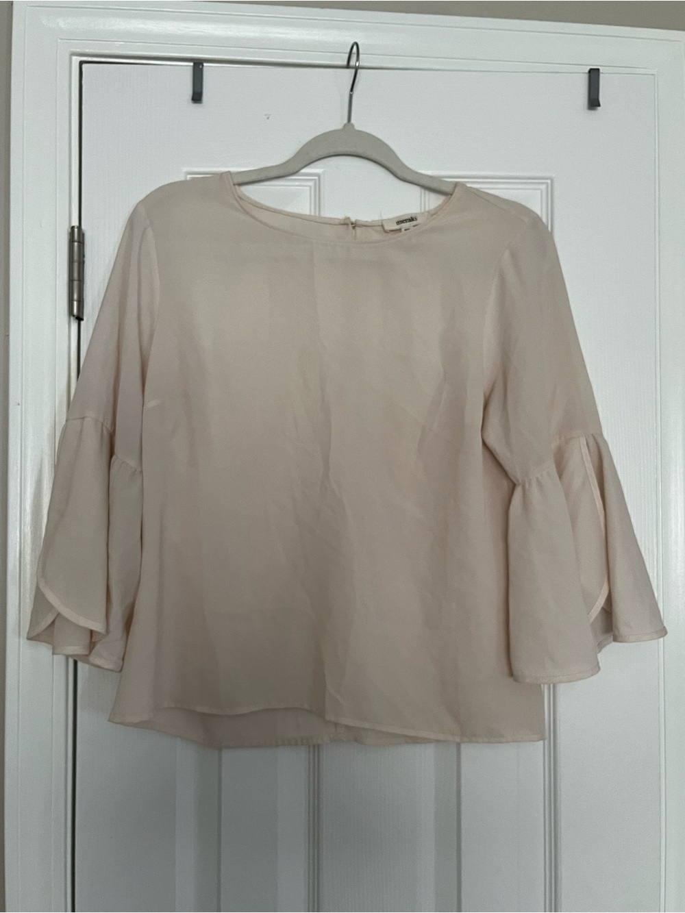 meraki Blush Cream Bell-Sleeve Blouse